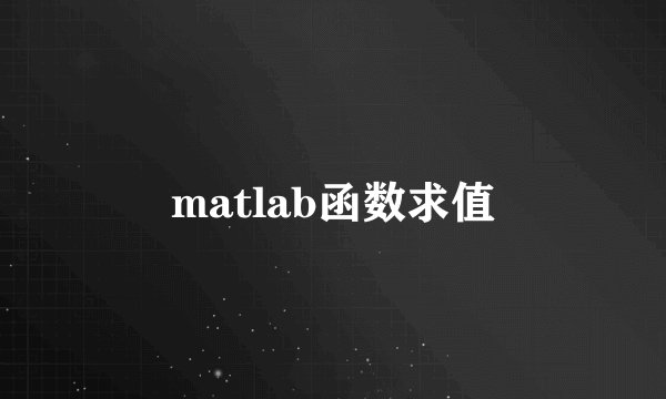 matlab函数求值
