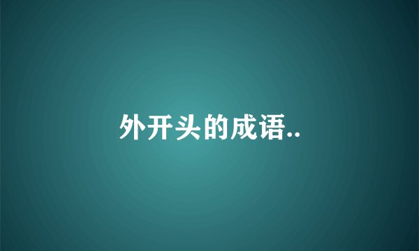 外开头的成语..