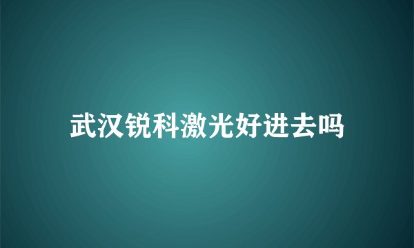 武汉锐科激光好进去吗