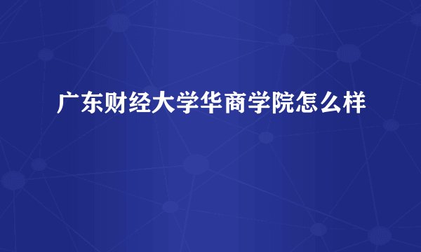广东财经大学华商学院怎么样
