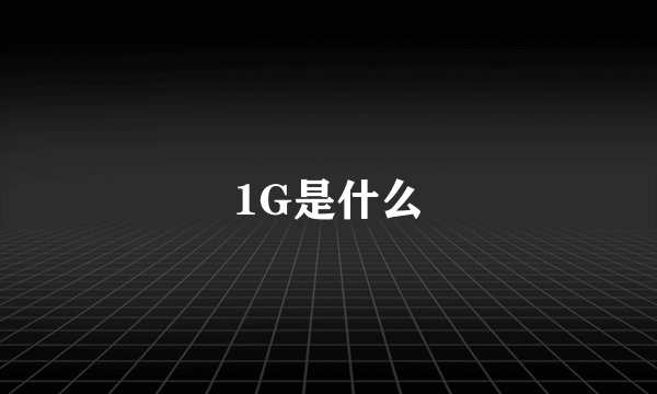 1G是什么