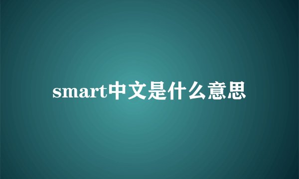 smart中文是什么意思