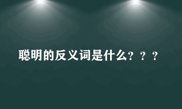 聪明的反义词是什么？？？