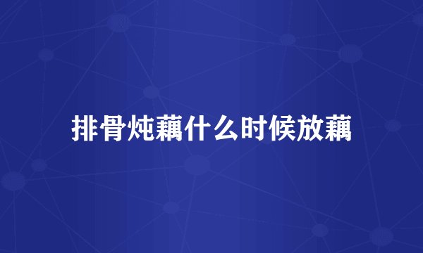 排骨炖藕什么时候放藕