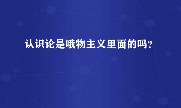 认识论是哦物主义里面的吗？