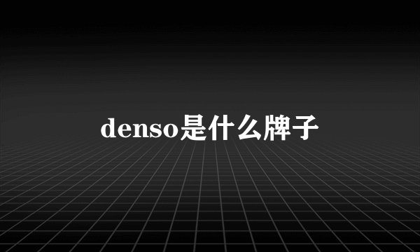 denso是什么牌子