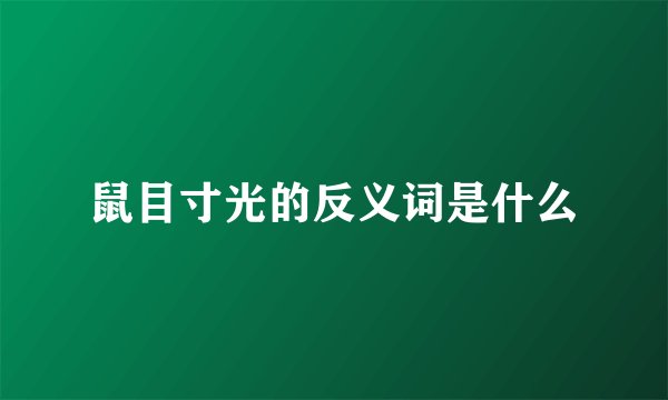 鼠目寸光的反义词是什么