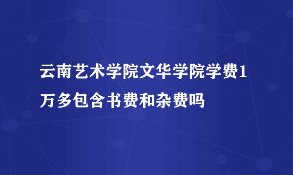 云南艺术学院文华学院学费1万多包含书费和杂费吗