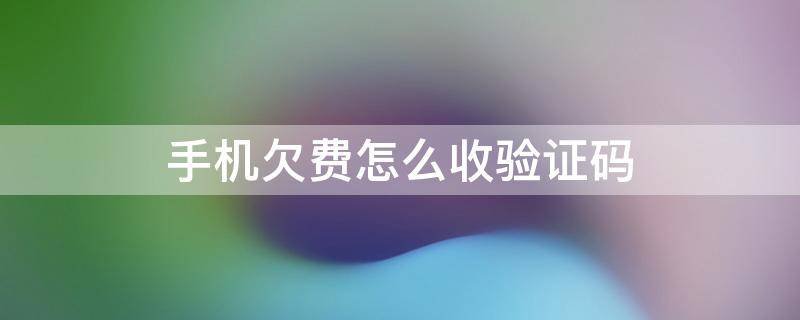 怎么让手机欠费收验证码