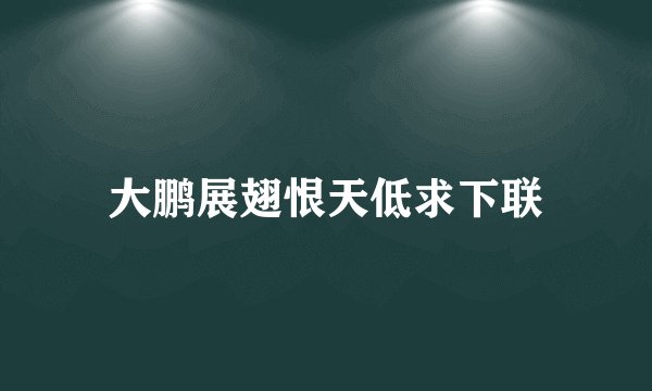大鹏展翅恨天低求下联