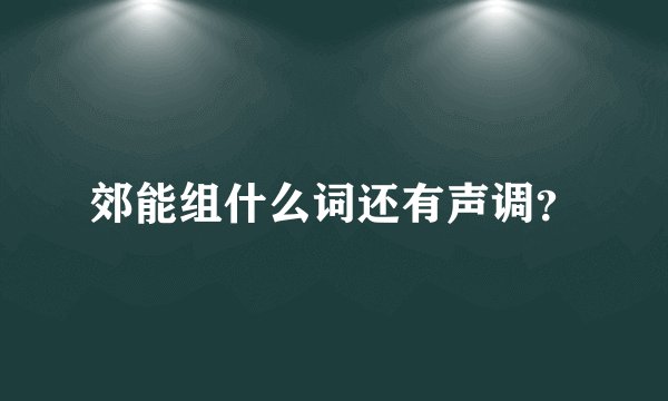郊能组什么词还有声调？