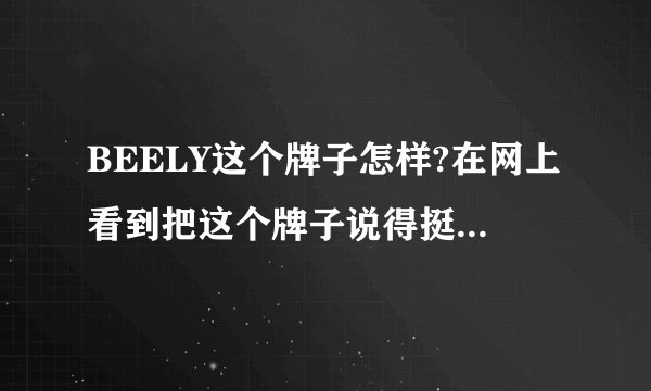 BEELY这个牌子怎样?在网上看到把这个牌子说得挺好的?...