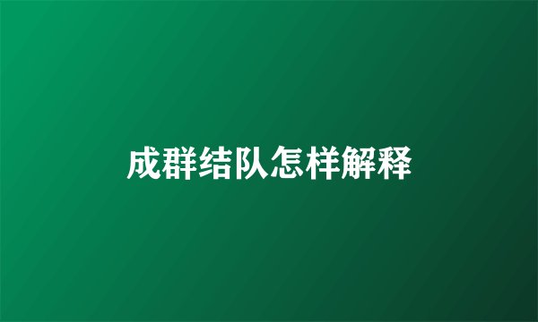 成群结队怎样解释