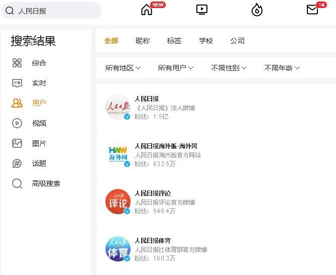 怎么在微博上搜人？