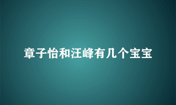 章子怡和汪峰有几个宝宝