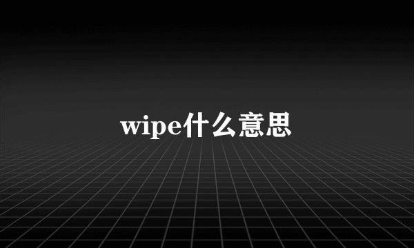 wipe什么意思