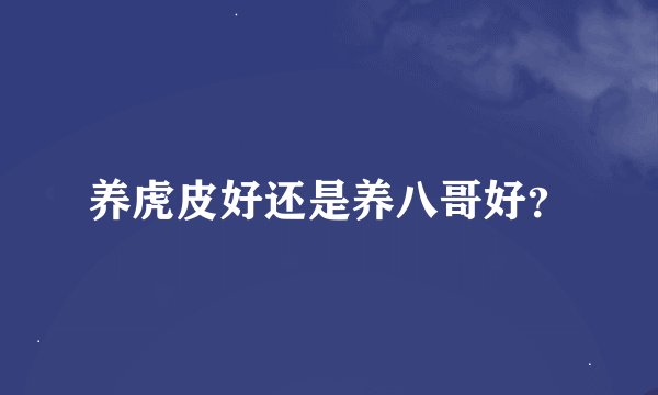 养虎皮好还是养八哥好？