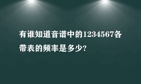 有谁知道音谱中的1234567各带表的频率是多少?