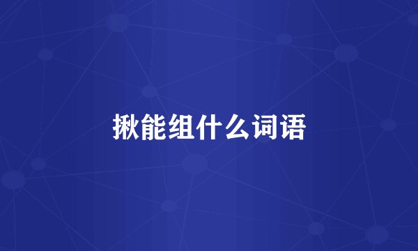揪能组什么词语