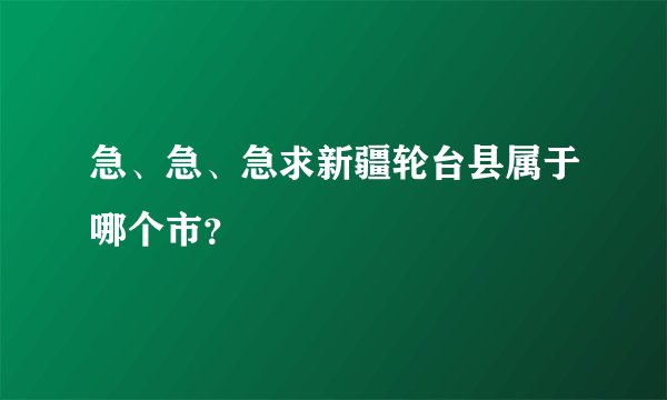 急、急、急求新疆轮台县属于哪个市？