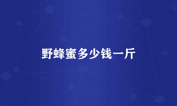 野蜂蜜多少钱一斤