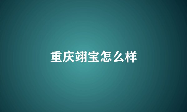 重庆翊宝怎么样