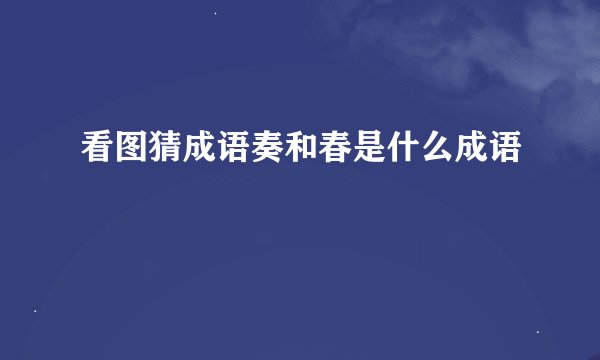 看图猜成语奏和春是什么成语