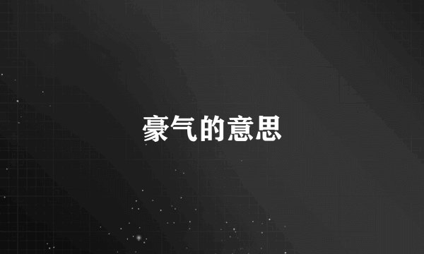 豪气的意思