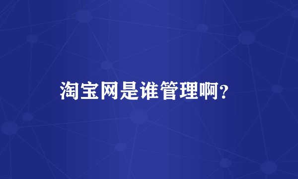淘宝网是谁管理啊？