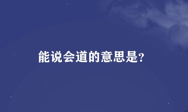 能说会道的意思是？