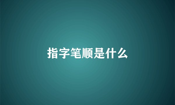 指字笔顺是什么