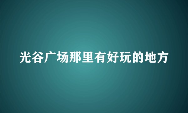 光谷广场那里有好玩的地方