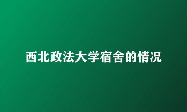 西北政法大学宿舍的情况