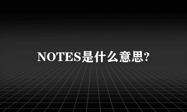 NOTES是什么意思?