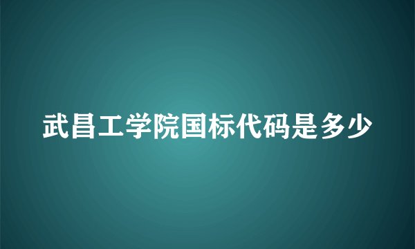 武昌工学院国标代码是多少