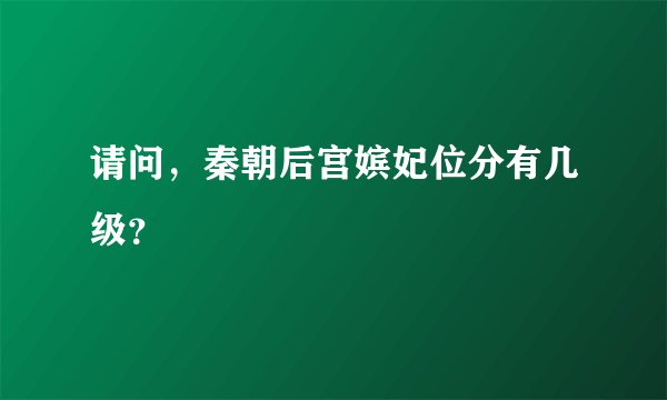 请问，秦朝后宫嫔妃位分有几级？