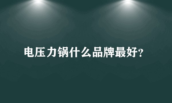 电压力锅什么品牌最好？