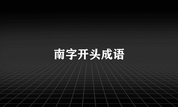 南字开头成语