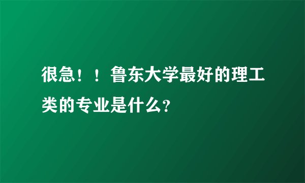 很急！！鲁东大学最好的理工类的专业是什么？
