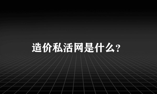 造价私活网是什么？