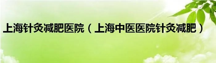上海针灸减肥医院(上海中医医院针灸减肥)
