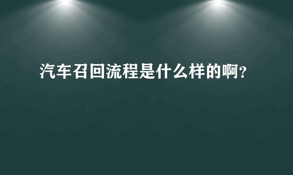 汽车召回流程是什么样的啊？