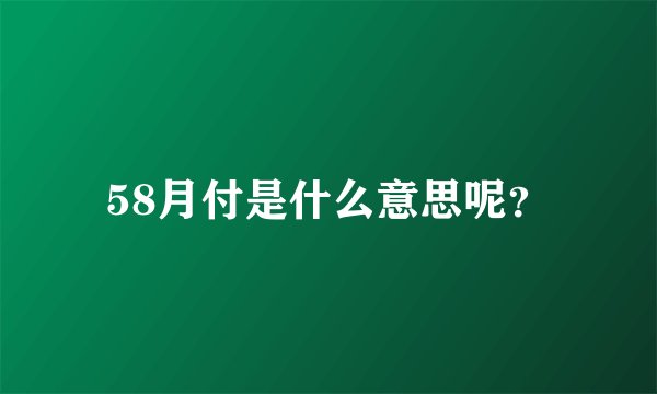 58月付是什么意思呢？