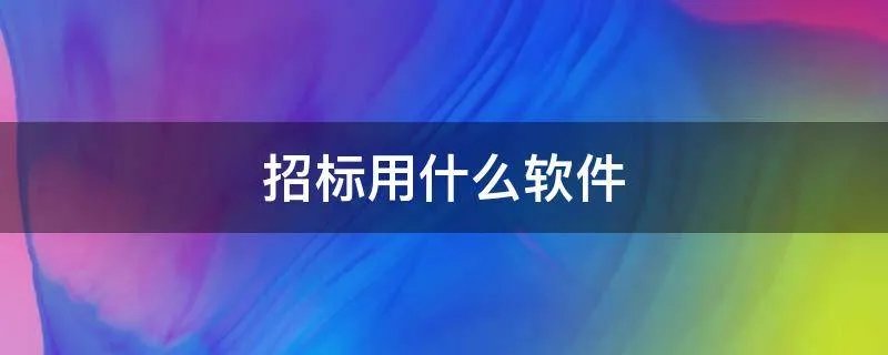招标用什么软件