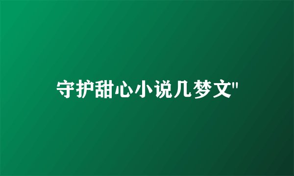 守护甜心小说几梦文