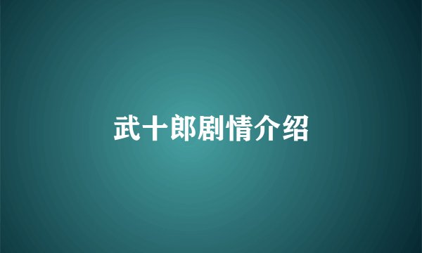 武十郎剧情介绍