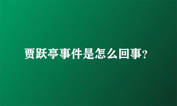 贾跃亭事件是怎么回事？