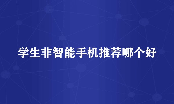 学生非智能手机推荐哪个好
