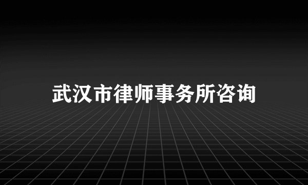 武汉市律师事务所咨询
