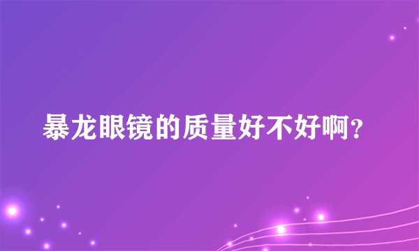 暴龙眼镜的质量好不好啊？
